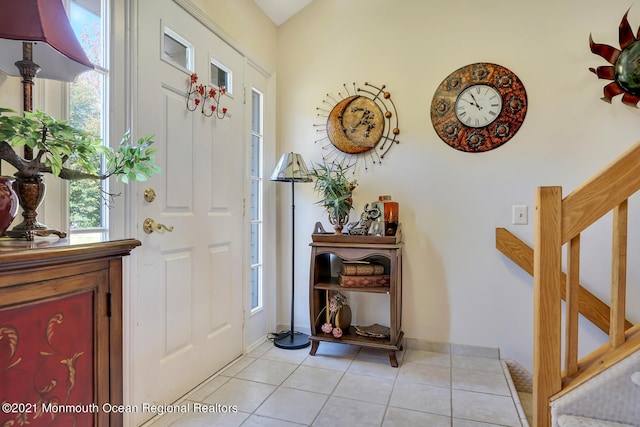 38 Sweet Gum Rd, Howell, NJ 07731 - foyer featuring light tile patterned flooring and stairs