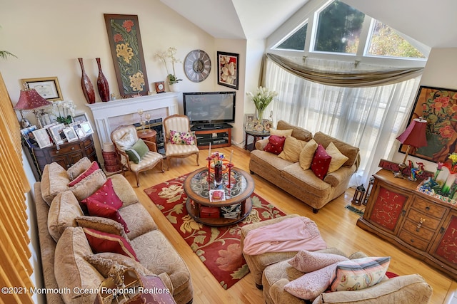 38 Sweet Gum Rd, Howell, NJ 07731 - living room with vaulted ceiling and wood finished floors