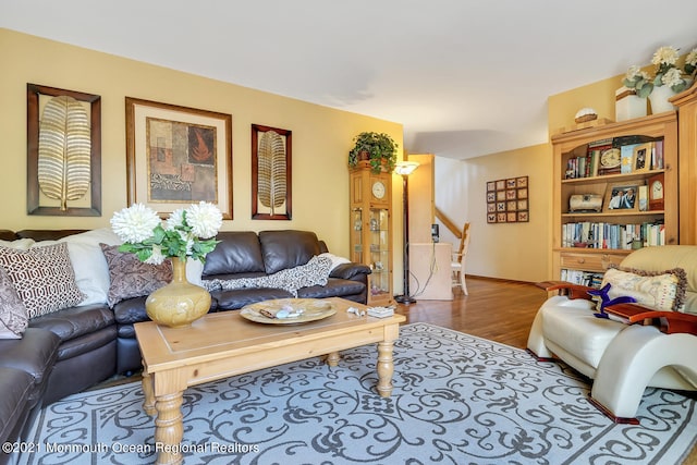 38 Sweet Gum Rd, Howell, NJ 07731 - living room featuring stairs and wood finished floors