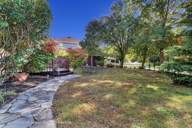38 Sweet Gum Rd, Howell, NJ 07731 - view of yard featuring a deck