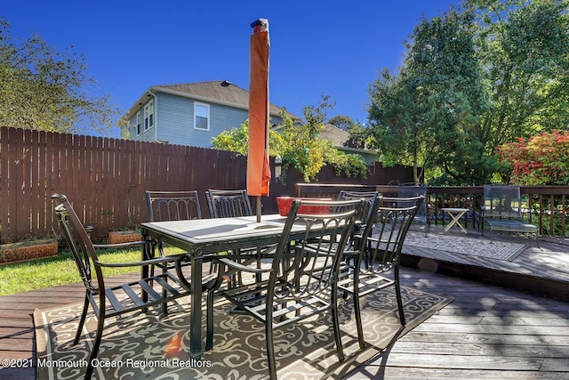 38 Sweet Gum Rd, Howell, NJ 07731 - wooden deck featuring outdoor dining area
