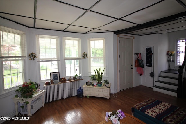 115 Washington St, Long Branch, NJ 07740 - living room with dark wood finished floors and stairs