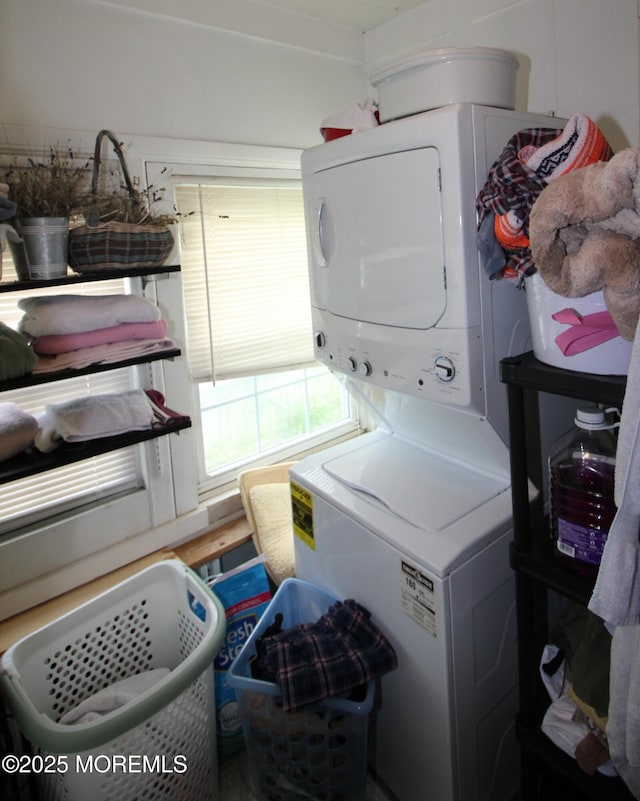 115 Washington St, Long Branch, NJ 07740 - washroom with stacked washing machine and dryer
