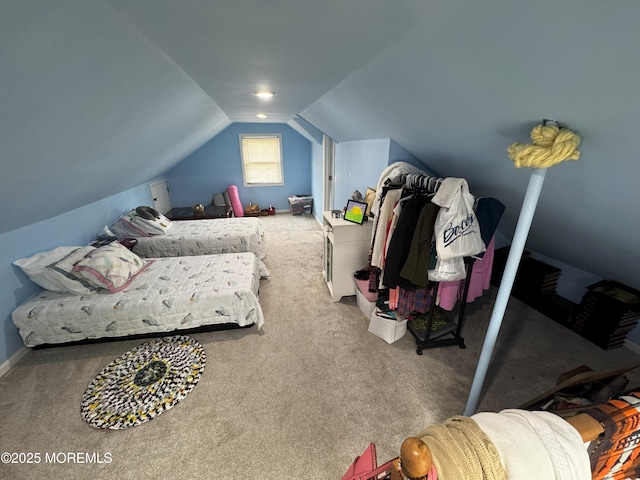 115 Washington St, Long Branch, NJ 07740 - bedroom featuring vaulted ceiling, carpet floors, and baseboards