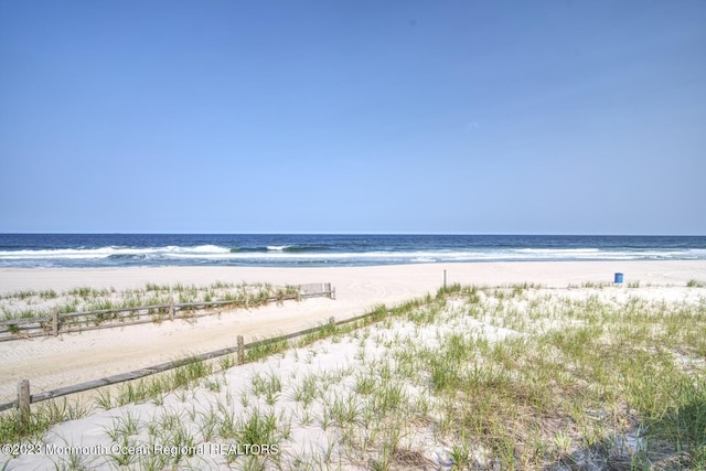 property view of water with a beach view