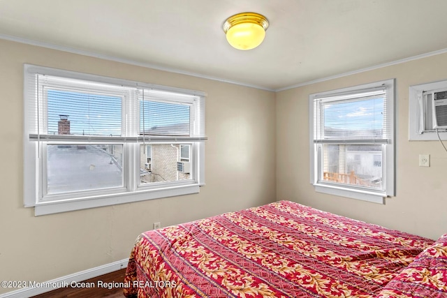 bedroom featuring ornamental molding