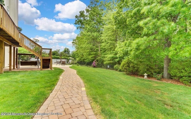 view of yard with a patio area