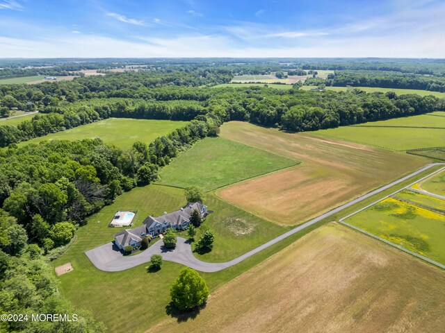 bird's eye view featuring a rural view