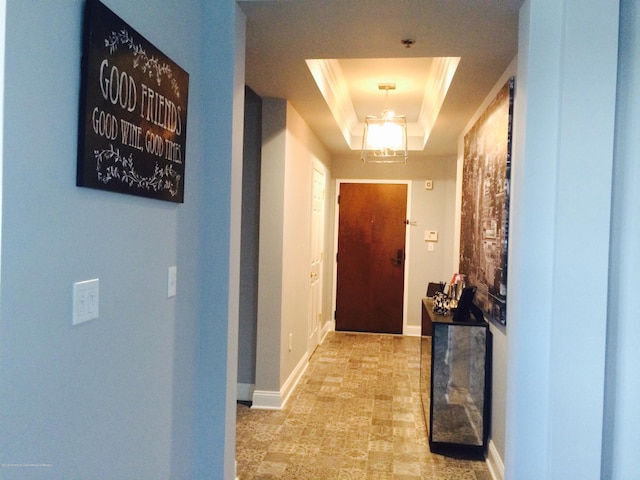 22 Cooper Ave Unit 105, Long Branch, NJ 07740 - corridor featuring light tile flooring and a raised ceiling