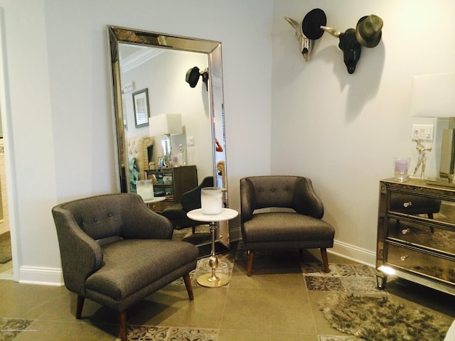 22 Cooper Ave Unit 105, Long Branch, NJ 07740 - living area with crown molding and tile floors