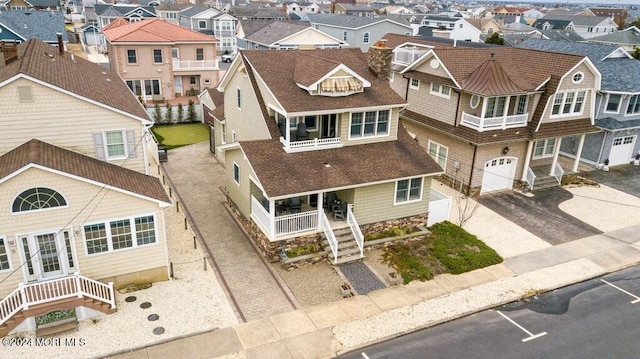 aerial view featuring a residential view