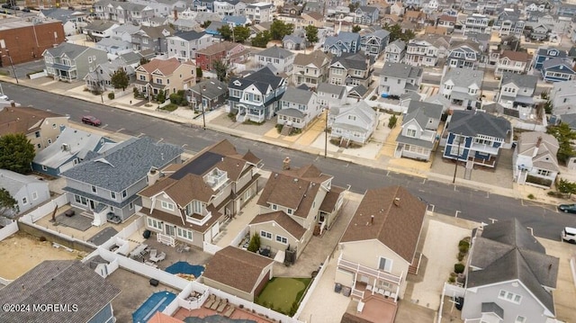 drone / aerial view with a residential view