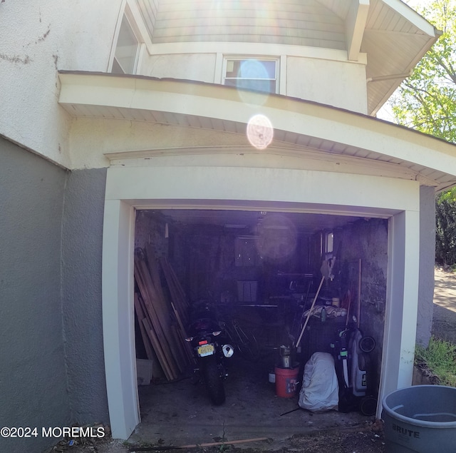 view of garage