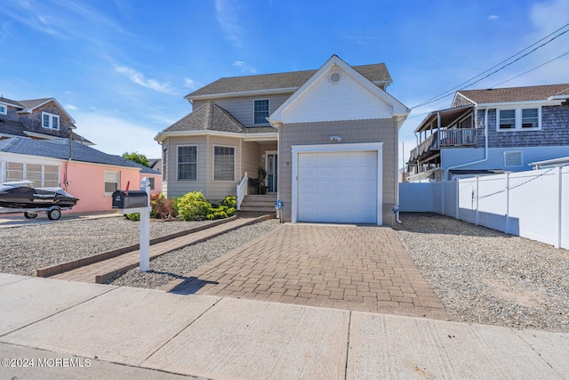 view of front facade featuring a garage