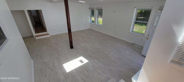 interior space with hardwood / wood-style floors