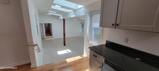 kitchen with light hardwood / wood-style floors