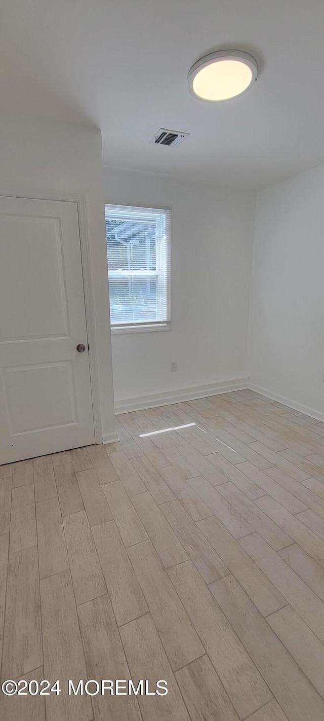 empty room featuring light wood-type flooring