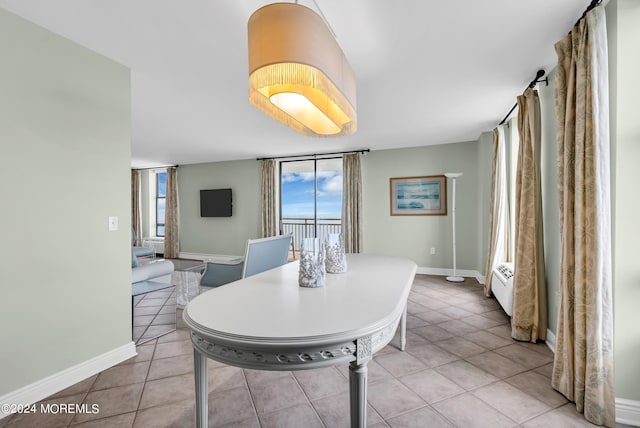 view of tiled dining room