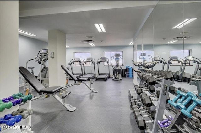 workout area with plenty of natural light