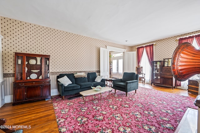 living room featuring wood-type flooring