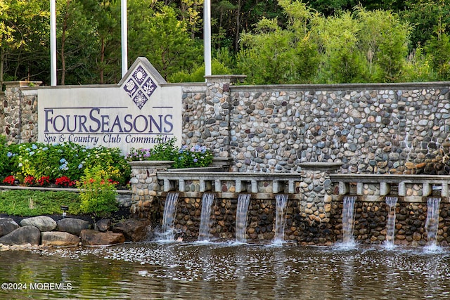 view of community sign