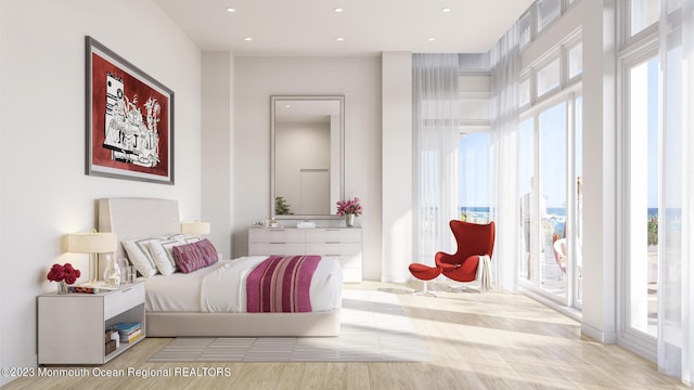 390 Ocean Ave Unit 2312, Long Branch, NJ 07740 - bedroom featuring access to exterior and recessed lighting