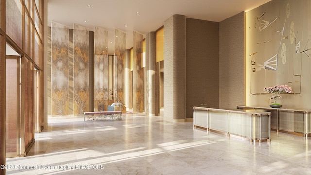 390 Ocean Ave Unit 2312, Long Branch, NJ 07740 - lobby with a high ceiling and recessed lighting