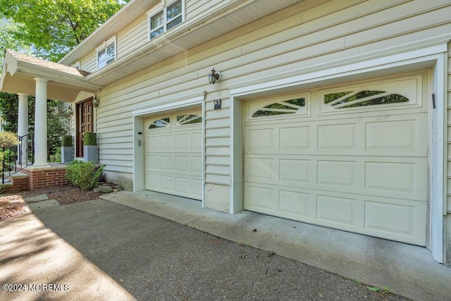 view of garage