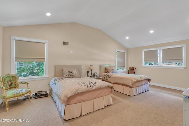 65 Chicanos Dr, Lakewood, NJ 08701 - bedroom with lofted ceiling, carpet floors, and recessed lighting
