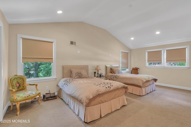65 Chicanos Dr, Lakewood, NJ 08701 - bedroom featuring vaulted ceiling, carpet flooring, and recessed lighting