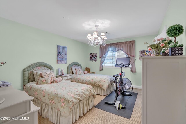 65 Chicanos Dr, Lakewood, NJ 08701 - bedroom featuring a chandelier and baseboards