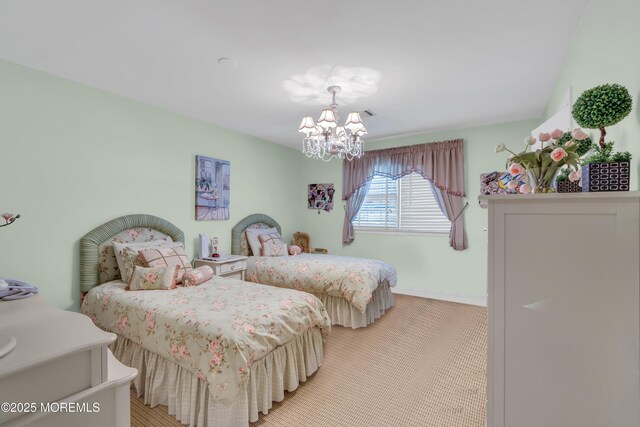 65 Chicanos Dr, Lakewood, NJ 08701 - bedroom with a chandelier and light colored carpet