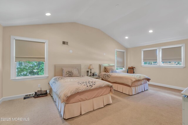65 Chicanos Dr, Lakewood, NJ 08701 - bedroom with lofted ceiling, carpet floors, multiple windows, and recessed lighting