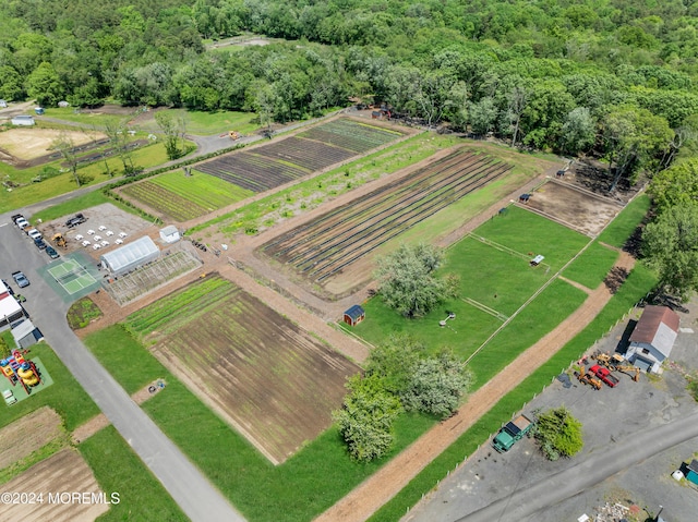 drone / aerial view with a rural view