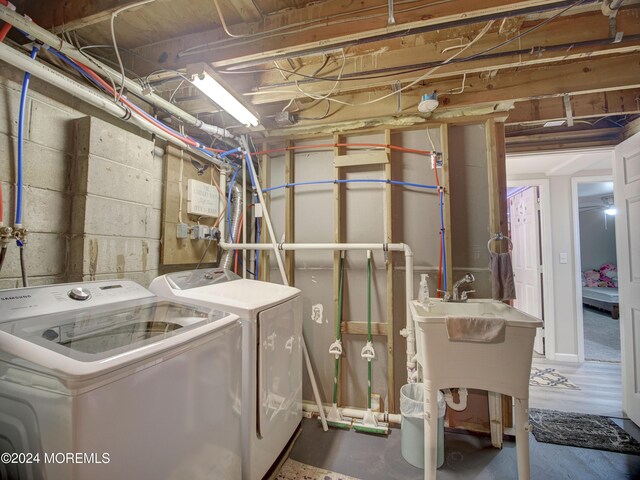 interior space featuring washer and dryer