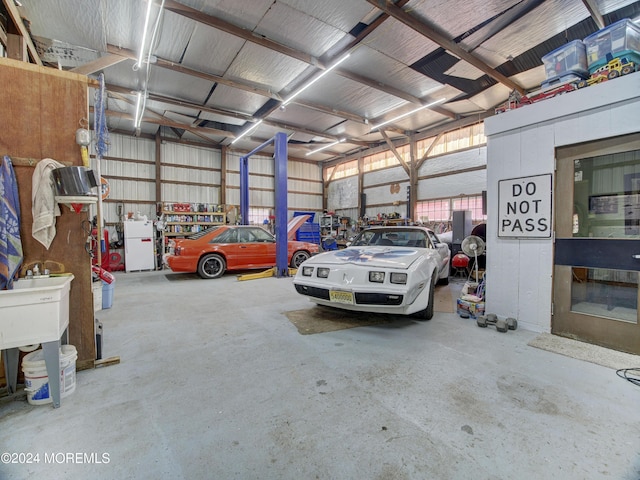 view of garage