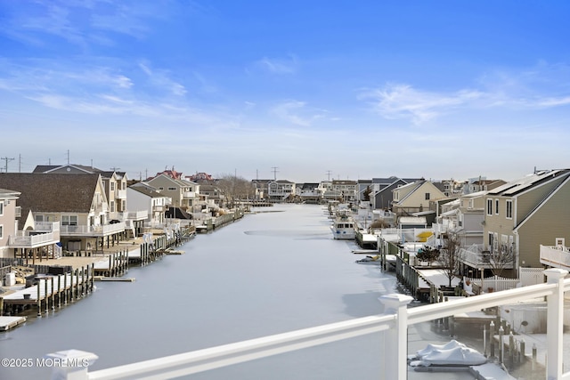 water view featuring a boat dock