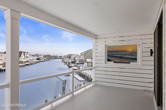 balcony with a water view