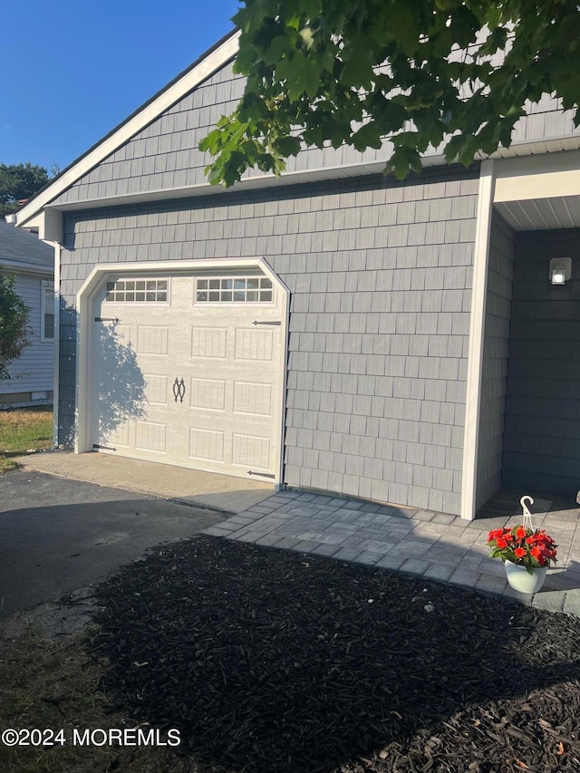 view of garage