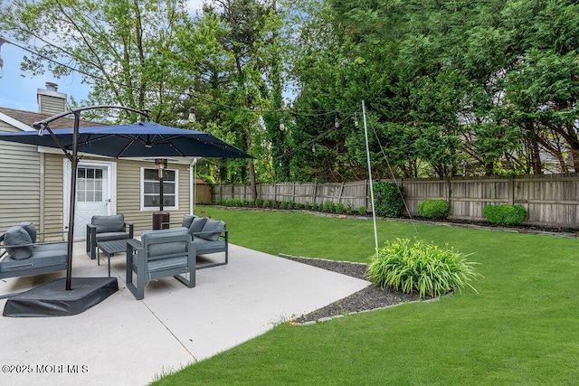 view of patio / terrace with an outdoor hangout area