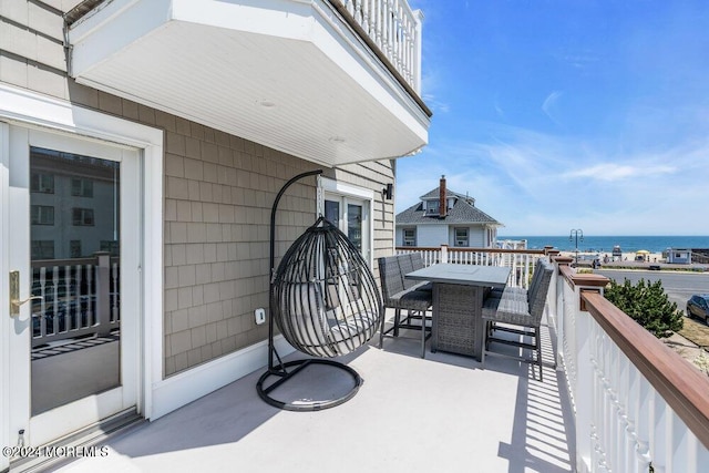 balcony with a water view