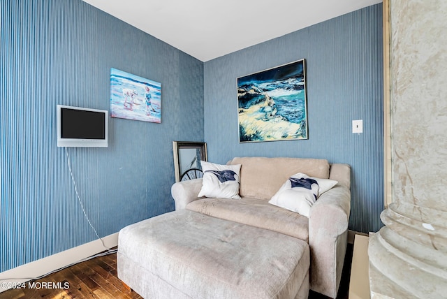 bedroom with wood-type flooring