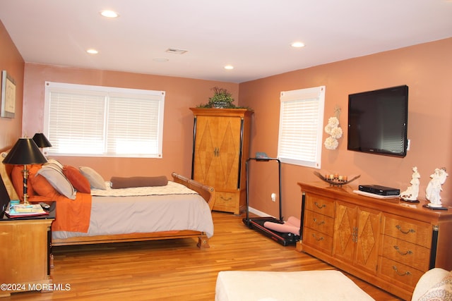 bedroom featuring light hardwood / wood-style flooring