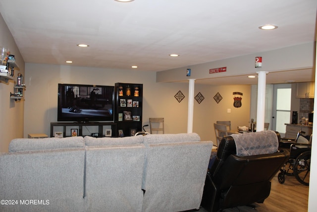 living room featuring hardwood / wood-style floors