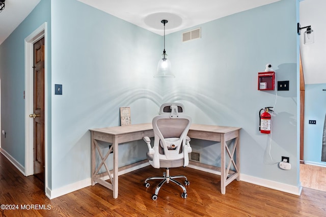 office featuring hardwood / wood-style floors