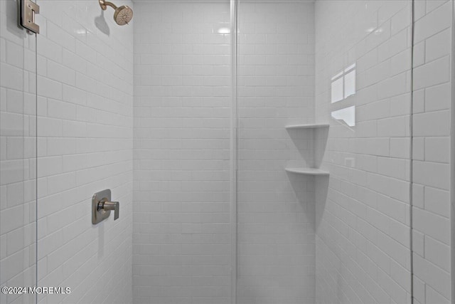 interior details with a shower stall