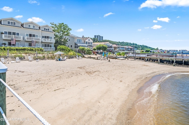 exterior space with a view of the beach