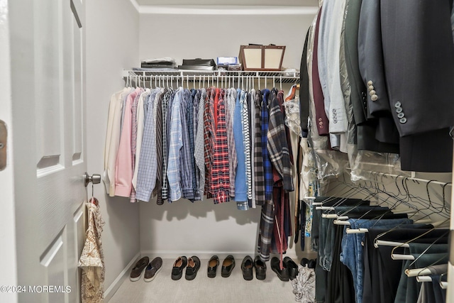 view of walk in closet