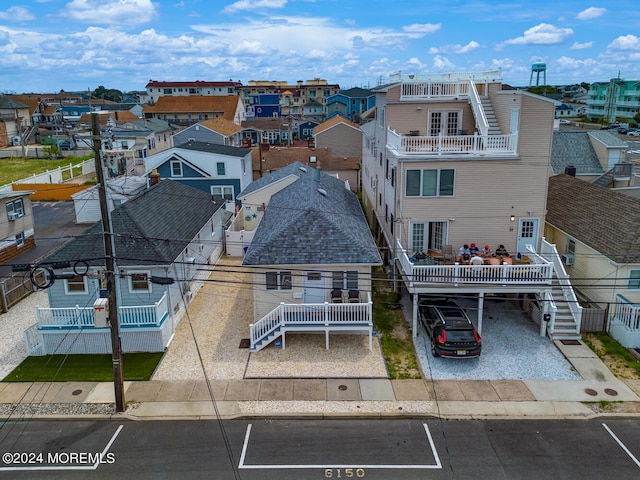 aerial view with a residential view