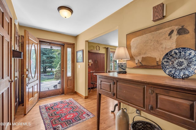 foyer entrance featuring light hardwood / wood-style floors